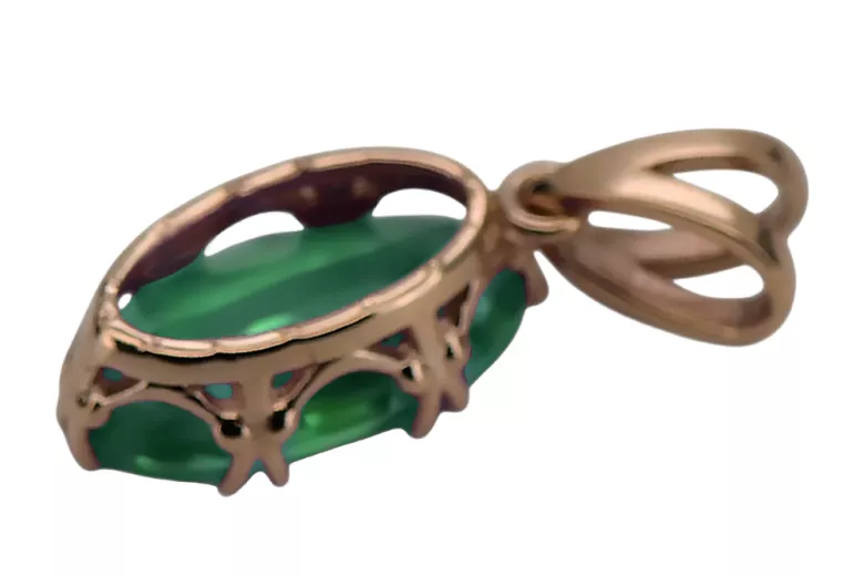 Κεραυνός Σμαραγδιού Original vintage 14k από ροζ χρυσό Vintage κοσμήματα vpc019r